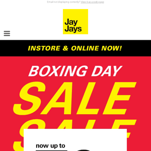 Boxing Day sale now up to 70% off + 30% off all full price styles!