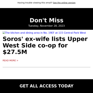 Soros' ex-wife lists UWS co-op for $27.5M