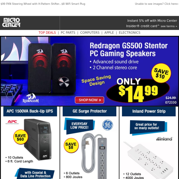 $14 Redragon GS500 PC Gaming Speakers! $14 32W Travel Charger
