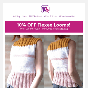 New Video Pattern + 10% Off Flexee Looms!