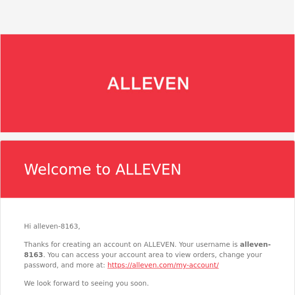 Your account on ALLEVEN