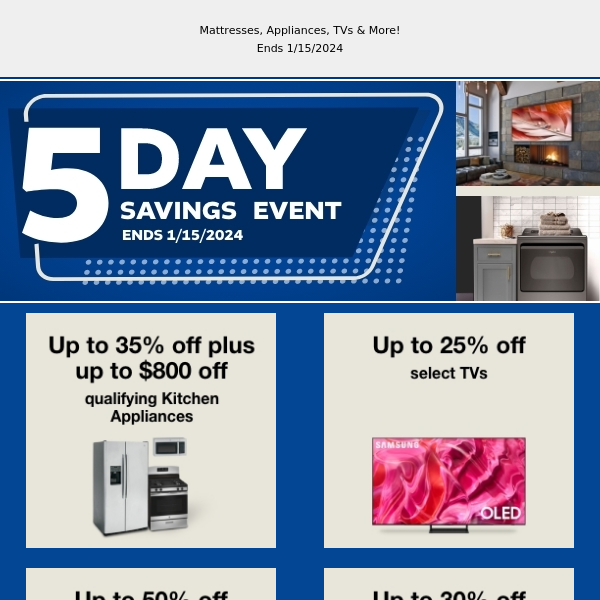 50% Off Nectar Mattresses during our 5 Day Savings Event!