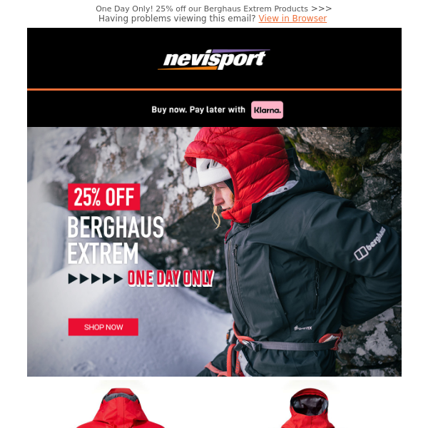 25% off Berghaus Extrem | One Day Only