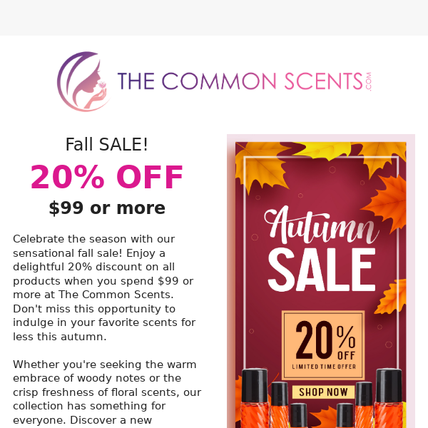 20% Off Fall SALE - Ends Today!