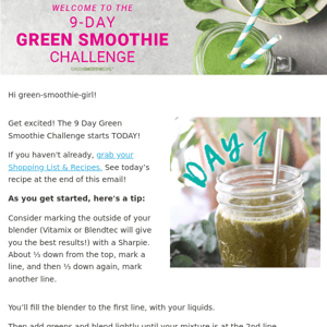 [Green Smoothie Challenge] Yay it’s Day 1