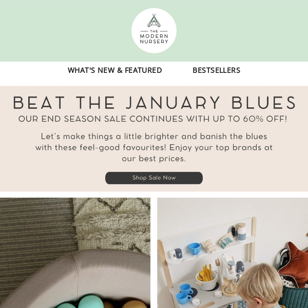 Beat the January blues with up to 60% off!