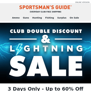 Club Double Discount + Up to 60% Off Gear You Need