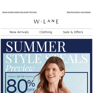 VIP Preview: Summer Style Steals | Up to 80% Off