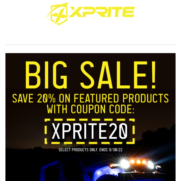 Featured Products are 20% off with coupon code XPRITE20