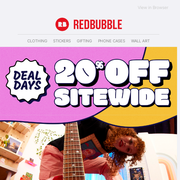 Enjoy 20% off sitewide, including movie & music stickers.