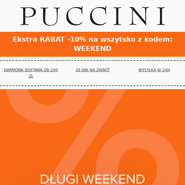 Długi Weekend 🔥 Ekstra RABAT -10% na WSZYSTKO!