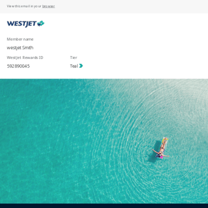Welcome to WestJet Rewards, WestJet! 👋