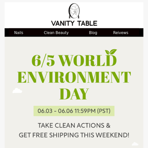 Free shipping for clean beauty supporters 💚