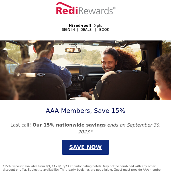 Red Roof, Limited Time Offer - Get Your September AAA Deals Now