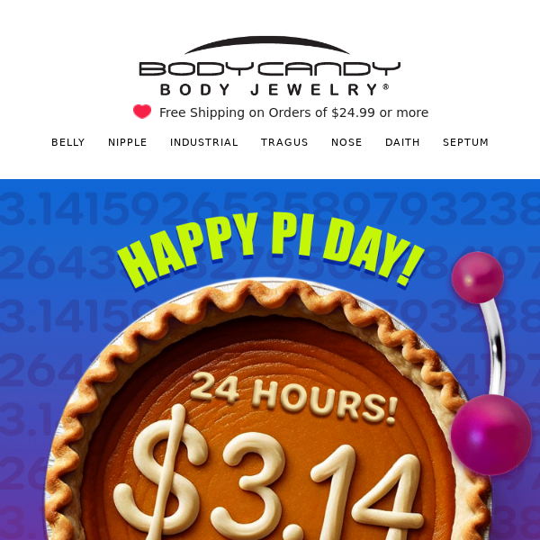 Pi Day = $3.14 Jewelry + Extra 31.4% OFF