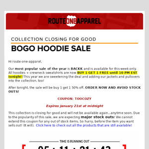 Until 10 PM EST Only: Free Hoodie!