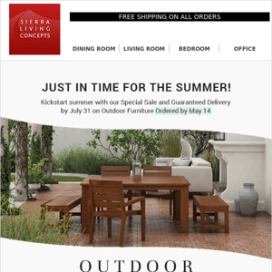 OUTDOOR FURNITURE - Guaranteed Delivery by July 31