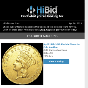 Wednesday's Great Deals From HiBid Auctions - April 26, 2023