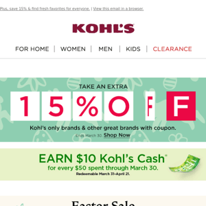 Shop the Easter Sale & earn Kohl's Cash ... time to celebrate!