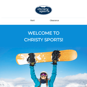 Welcome to the Christy Sports family!
