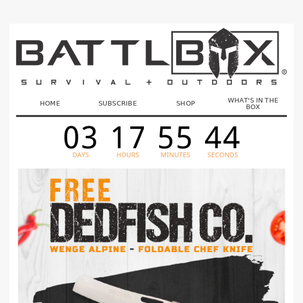 Free Chef Knife with your first BattlBox!