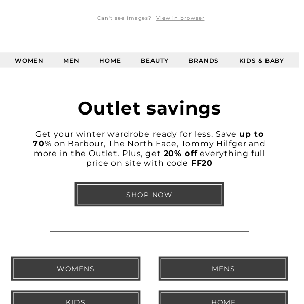 The Outlet: Up to 70% off