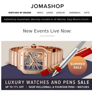 NEW SALES 👉 Luxury Watches & Pens ● Tissot ● Frederique Constant ● Cartier Optical ● Summer Fashion Jewelry 