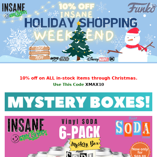 🎅🎄Ho, Ho, Ho 10% off + Mystery Boxes + 550 vaulted pops were just added!🎄🎅