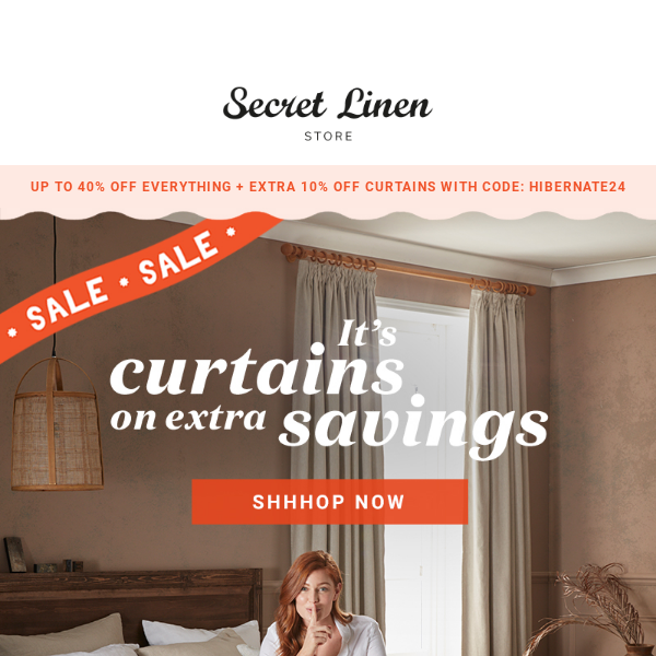 Final hours to save an extra 10% on curtains in our Winter Sale