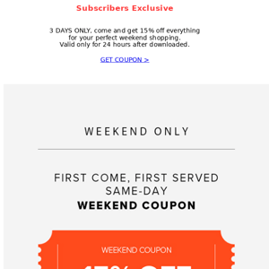 Weekend Secret Coupon 💌