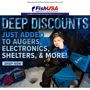 Hardwater Savings Just Added! Ice Augers, Electronics, Shelters, & More!