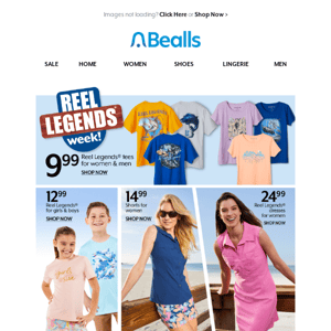 9.99 Reel Legends® tees for men & women! 😍