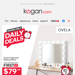 Daily Deals: Hollywood Makeup Mirror $79.99 (Rising to $249.99 Tomorrow!) & More Daily Deals