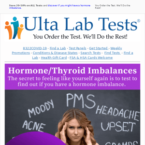 🌟 Unlock Feeling Like Yourself Again! Test for Hormone Imbalance and Save 20–50% on ALL Tests!