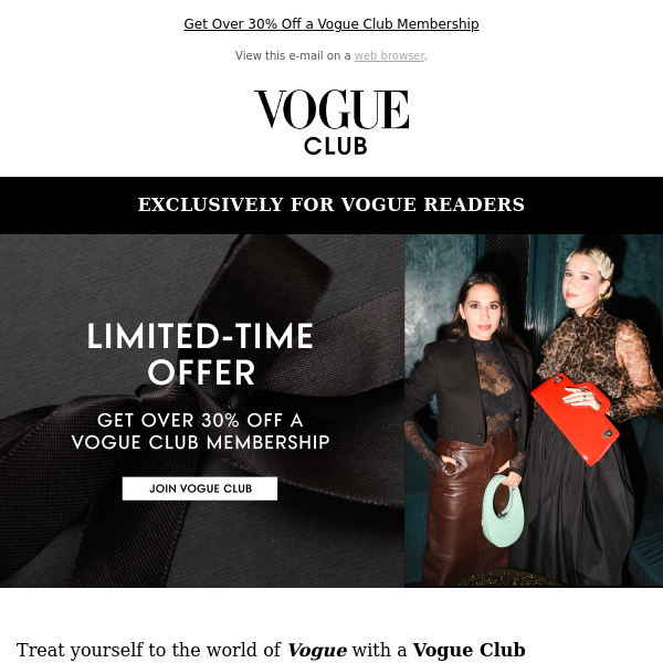 Limited-Time Offer: Get Over 30% Off a Vogue Club Membership