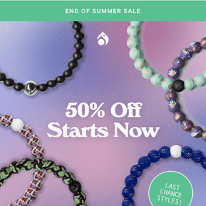 50% Off Starts NOW!