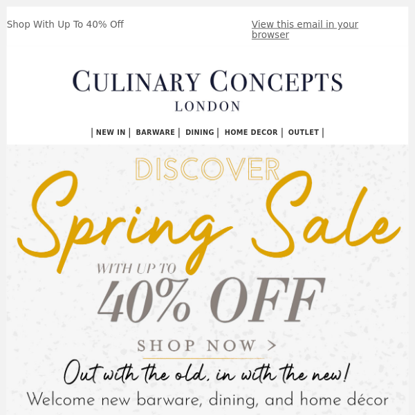 Shop With up To 40% Off Spring Sale
