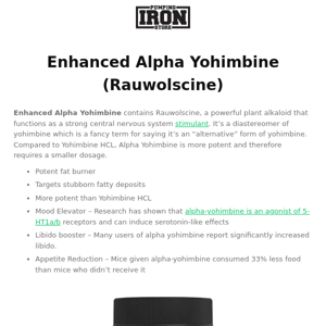 Enhanced Alpha Yohimbine (Rauwolscine) 🔥