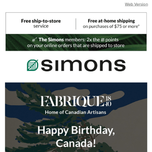 Fabrique 1840: Happy Birthday, Canada!