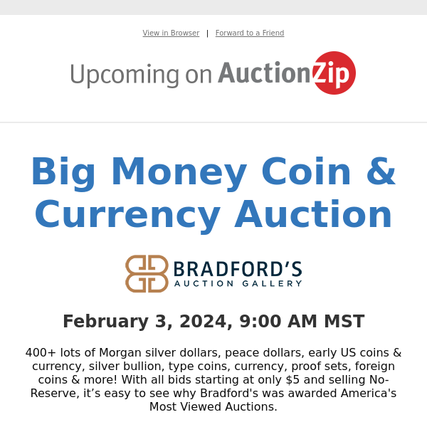 Big Money Coin & Currency Auction