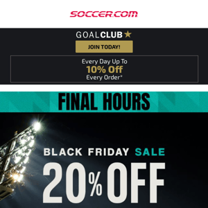 Black Friday Deals End TODAY! Shop All Your Soccer Gear & Save!