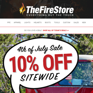 10% Off Sitewide for July 4th!