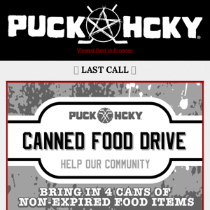 📣 LAST CALL - PUCK'S COMMUNITY FOOD DRIVE 📣