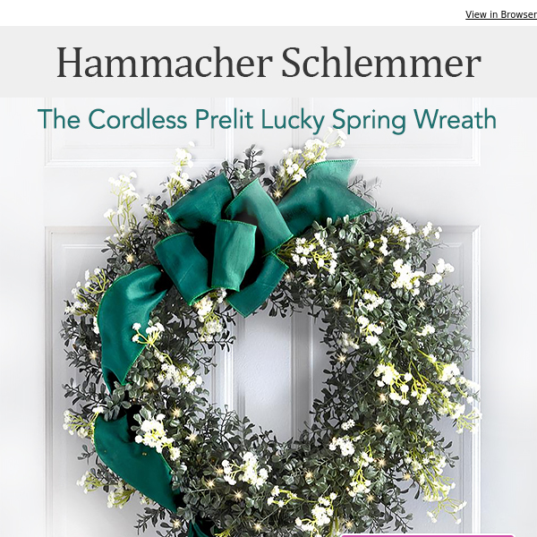 The Cordless Prelit Lucky Spring Wreath