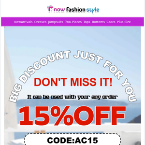 Wow! It's your extra discount 15%OFF🎁