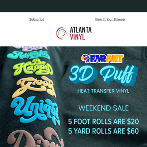 5-Foot & 5-Yard Rolls of PARART 3D Puff Are On Sale