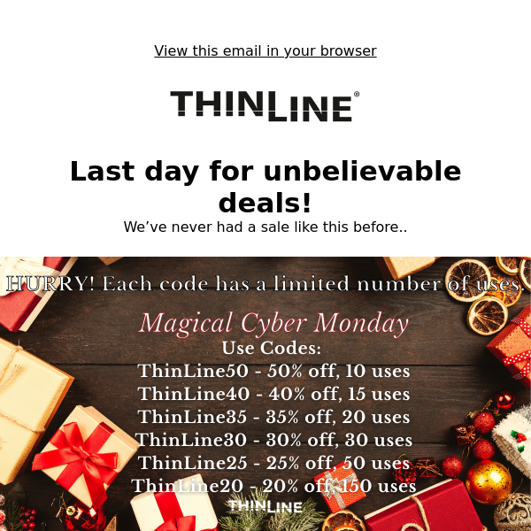 LAST day for 50% off