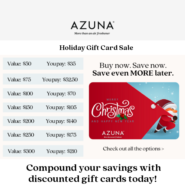 ICYMI: Get $100 of Azuna products for only $70. ‼️