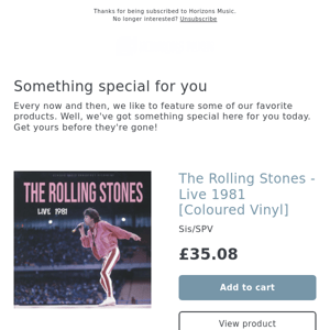 New! The Rolling Stones - Live 1981 [Coloured Vinyl]