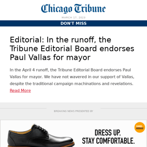 Editorial: In the runoff, the Tribune Editorial Board endorses Paul Vallas for mayor